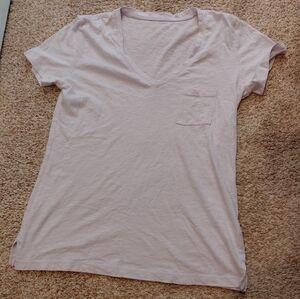 Madewell Light Lavender V-Neck Pocket Tee Small